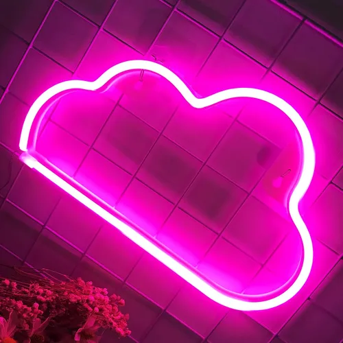 Miniatura 21 de Letreros de neón de nube, luz LED para decoración de pared, funciona con pilas o USB, para dormitorio, estética, habitación de adolescentes, niñas