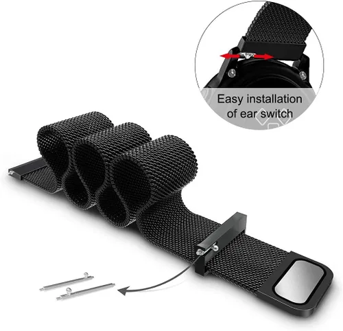 Miniatura 5 de Compatible con Galaxy Watch 3 de 1.772 in/Samsung Galaxy Watch 1.811 in/Gear S3 Frontier/Classic Band, correa de acero inoxidable de 0.866 pulgadas