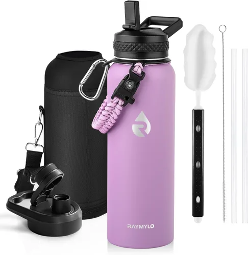Miniatura 58 de RAYMYLO Botella de agua aislada de 24 onzas, de acero inoxidable con triple pared al vacío (fría durante 48 horas, caliente durante 24 horas), a