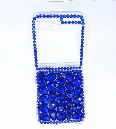 Miniatura 4 de Aikukiki Funda para Galaxy Z Flip 5, Galaxy Z Flip 5 5G, 3D hecha a mano con piedras deslumbrantes de cristal con diamantes brillantes para Samsung