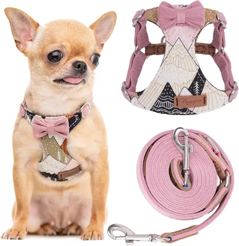 Miniatura 11 de Puppytie Arnés sin tirones para perro, con correa multifunción, pechera suave y ajustable para mascota, no ahorca, chaleco a prueba de escape, rosa