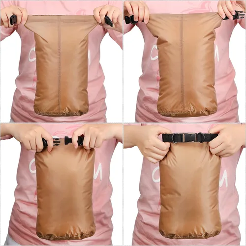 Miniatura 5 de Shappy Juego de 6 bolsas secas impermeables, ligeras, herméticas, con sacos de 20 L, 15 L, 10 L, 8 L, 5 L, 3 L y correa de hombro larga ajustable