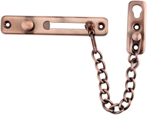 Miniatura 9 de Cerradura de puerta de cadena de acero inoxidable, resistente, pestillo interior de la puerta, cerradura de puerta sin llave, añade seguridad Verde