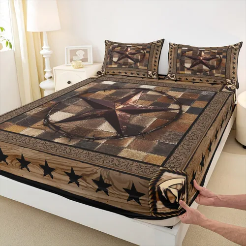 Miniatura 21 de Bonita sábana bajera ajustable para niños, tamaño individual, juego de ropa de cama rústica de pollo, decoración de dormitorio para niños y adultos