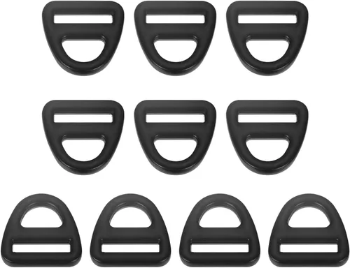 Miniatura 8 de uxcell Ajustador de hebilla triangular, triángulo de anillos en D, triángulo con clip giratorio de barra para correas de bolsa Gris oscuro