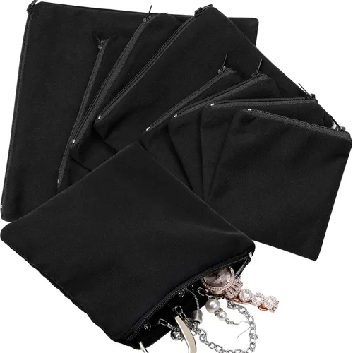 Sanwuta 8 Bolsas de Almacenamiento Plateadas con Cremallera Anti-Deslustre Bolsas Plateadas Protectoras para Guardar Joyas (3.9 x 3.9/5.9 x 5.9/7.9