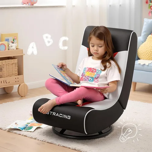 Miniatura 6 de GTPLAYER Silla de Piso para Juegos Plegable Silla Giratoria para Piso para Niños Chicos Cómoda Silla para Videojuegos con 360° Multipropósito