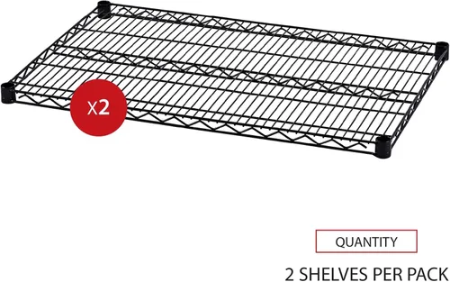 Miniatura 6 de Alera ALE - Estantería industrial de alambre adicional, 36 pulgadas de ancho x 24 pulgadas, color negro (caja de 2 estantes)