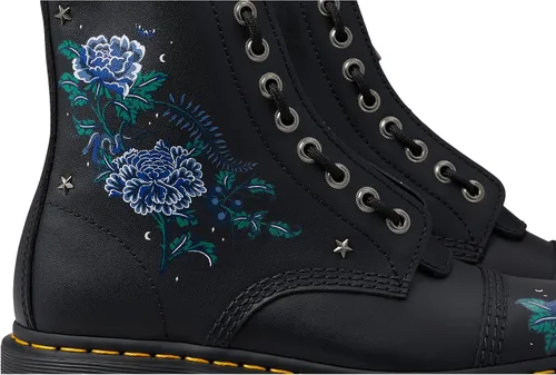 Miniatura 6 de Dr. Martens Sinclair - Botines florales para mujer, parte superior de cuero de grano completo, lazo escrito y detalles de costura ribeteada