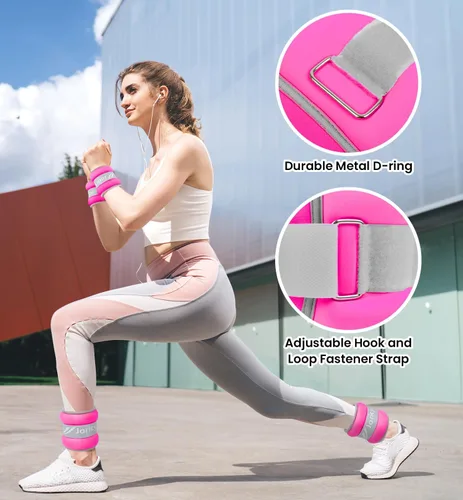 Miniatura 35 de Ankle Weights A Pair of 1/2/3/4/6/8/10/12/20 LBS Wrist Leg Arm Weights for Women Men with Adjustable Straps, Strength weighted for Physical Therapy
