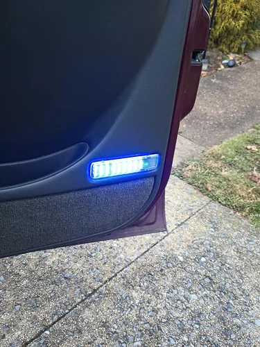 Miniatura 9 de iJDMTOY Lentes transparentes de 36 luces LED azules para puerta lateral de cortesía, compatibles con camiones GM SUV, Escalade Avalanche Silverado