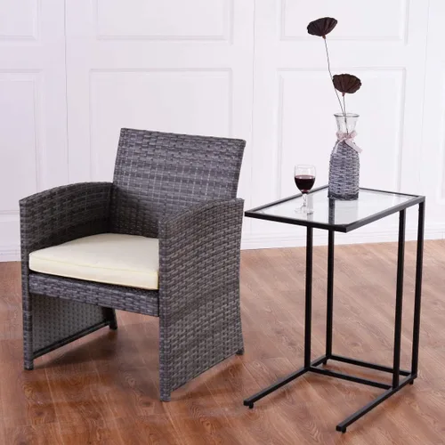 Miniatura 5 de Mesa auxiliar rectangular inclinable con parte superior de cristal, mesa auxiliar de sofá, mesa auxiliar de café para soporte de laptop, sala