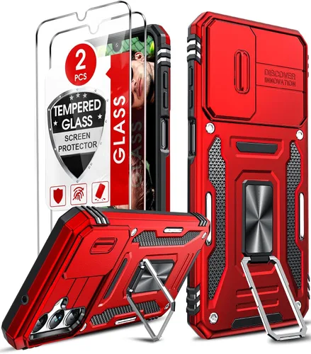 Miniatura 10 de LeYi Funda compatible para Samsung Galaxy A14-5G teléfono: Funda para Galaxy A14 con [2 unidades] Protectores de pantalla de vidrio templado