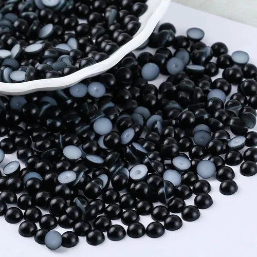 Miniatura 28 de 1500 PIEZAS 4mm Perlas Blancas de Media Parte Plana para Manualidades Joyería Álbum de Recortes Decoración de Uñas, Perlas de Parte Plana para Blanco