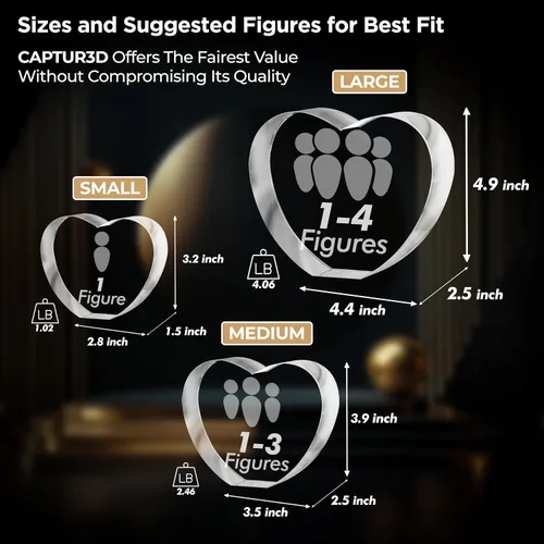Miniatura 5 de Captur3D - Foto de corazón de cristal 3D, personalizado, con imagen grabada y mensaje, regalo para cumpleaños, boda, recuerdo, día de la madre, San