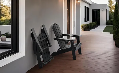 Miniatura 9 de Silla Adirondack Plegable, Sillas Adirondack de Plástico con Textura de Madera con 2 Portavasos, Silla para Hoguera de HDPE Resistente a