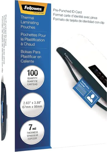 Miniatura 2 de Fellowes 52050, bolsas brillantes - Etiqueta de identificación perforada, 7 mil, paquete de 100