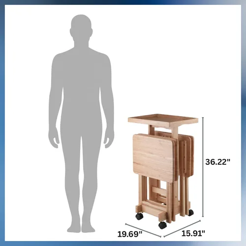 Miniatura 3 de Isabelle - Juego de mesa de aperitivos de 6 piezas, portátil, diseño elegante para sala de estar y dormitorio, plegable y ahorro de espacio