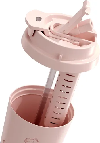Miniatura 6 de [Tapa 2 en 1] Taza de viaje, taza de café, taza de café, revestimiento de cerámica forrada, acero inoxidable 316, sin BPA, vaso aislado al vacío