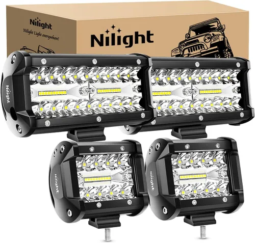 Miniatura 14 de Nilight - Luces LED marinas combinadas de punto de inundación de 4 pulgadas, 2 unidades, luces de navegación, iluminación de cubierta de pontón