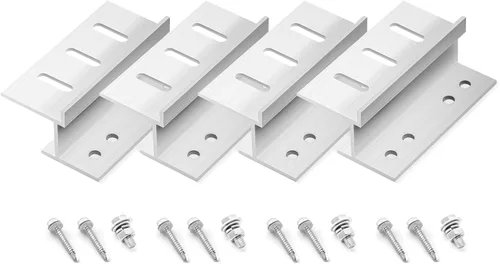 Newpowa Soporte Z de montaje en panel solar con tuercas y pernos de soporte para RV, barco, pared, instalación de techo fuera de la red, juegos de 4