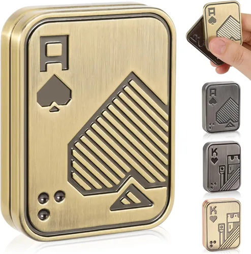 Miniatura 7 de Deslizador de Dedos, Carta de Póker de Metal, Clicker de Dedos, Juguetes de Dedos para Adultos, Alivian el Estrés, la Ansiedad, el TDAH, Regalo