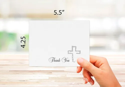 Miniatura 3 de Small World Greetings Simple White - Tarjetas de agradecimiento religiosas, 24 unidades, interior en blanco con sobres, tamaño A2