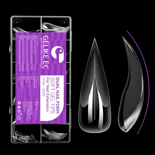 Miniatura 13 de Gelike EC Kit de 240 Puntas de Uñas de Gel Suave - Extensiones de Uñas Completas con Cobertura Transparente - Puntas de Uñas Postizas de Gel