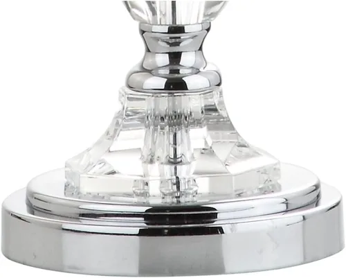 Miniatura 6 de JONATHAN Y JYL2039A - Lámpara de mesa LED de cristal transparente de 27 pulgadas, lámpara tradicional francesa cromada con pantalla de tambor
