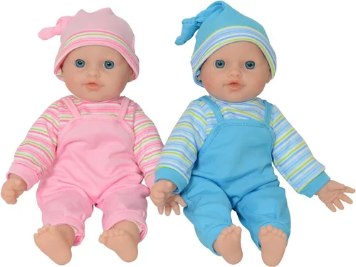 The New York Doll Collection Muñeca de bebé gemelos de 12 pulgadas, muñecas de bebé gemelas de cuerpo suave (12 pulgadas caucásicas)