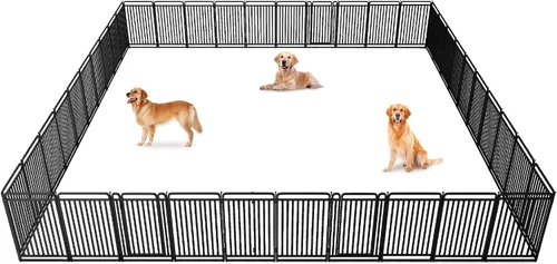 Miniatura 16 de Corralito para perros versión gruesa, vallas de 32 pulgadas para el patio, corral portátil para perros grandes, medianos y pequeños, parque