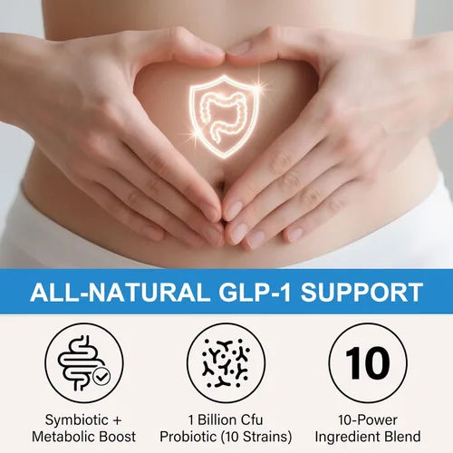 Miniatura 5 de Suplemento GLP-1 para mujeres y hombres, apoyo para el hambre y el metabolismo - Apoya GLP1 de forma natural, con mezcla de prebióticos y Blanco