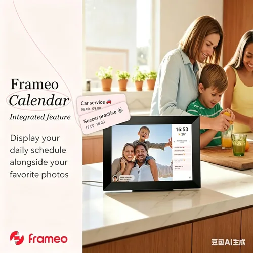 Miniatura 5 de Frameo - Marco de fotos digital WiFi de 10.1 pulgadas con almacenamiento de 32 GB, pantalla táctil IPS HD de 1280 x 800P, envía fotos/videos desde