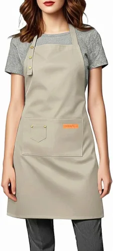 Delantal de cocina para mujer y hombre, resistente al agua, para artista, barista, hornear, manualidades, catering, trabajo, con babero y grandes