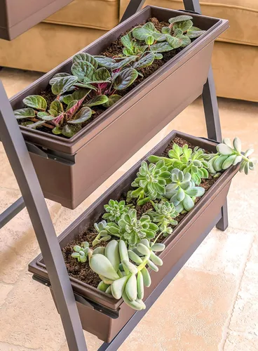 Miniatura 8 de Outland Living Jardinera elevada de 6 pies – Jardinera vertical independiente con 4 cajas de contenedores, buena para patio o balcón