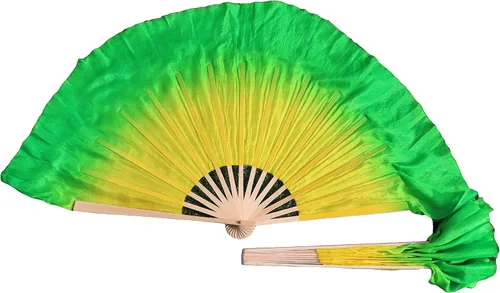 Miniatura 25 de Winged Sirenny Pares de abanicos plegables de seda cortos de 4 pulgadas (3.9 in) para adoración y baile popular chino (negro a morado)
