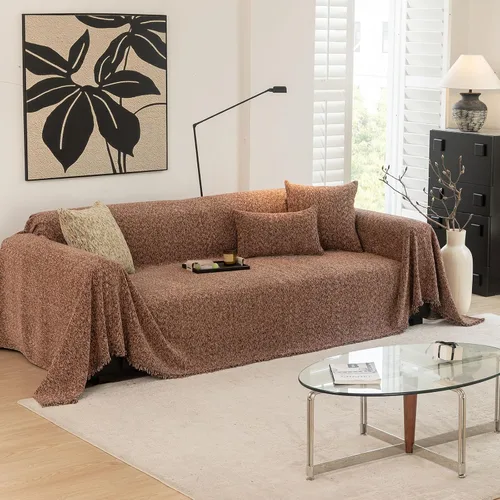 Miniatura 24 de ROOMLIFE Funda de sofá con estampado de leopardo para sofá de 3 plazas, lavable, protector de muebles para perros, funda de sofá suave