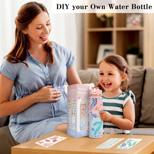 Miniatura 5 de Regalos para niñas de 4 a 12 años, decora tus propios kits de botellas de agua para niños de 4 a 6 a 8 a 10 años, regalos de cumpleaños de Pascua