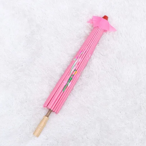 Miniatura 7 de HEALLILY Paraguas japonés chino de papel al óleo, sombrilla para bailar Umberlla, accesorios de fotografía para adultos o niños (rosa)