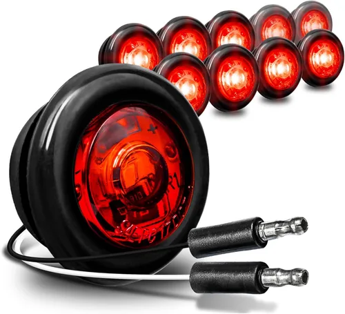 Miniatura 17 de TRUE MODS - 10 luces de marcador LED redondas de 3/4 pulgadas para remolque ámbar de 12 V [3 cables/DRL y señal de giro] [DOT FMVSS 108] [SAE P2PC]