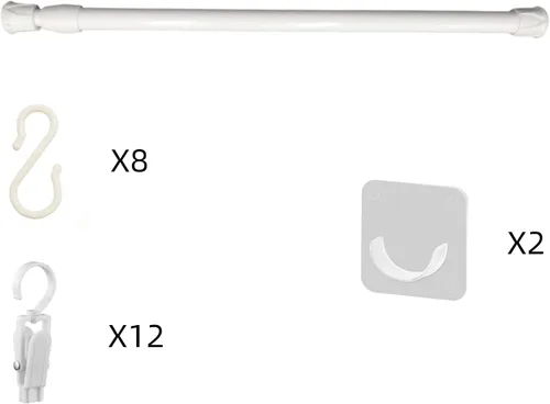 Miniatura 5 de Organizador de sombreros para gorras de béisbol, perchas para sombreros para armario con 12 clips y 8 ganchos, soporte para sombreros con varilla