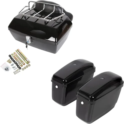 Miniatura 19 de ECOTRIC - Alforjas rígidas extendidas de 5 pulgadas para maletero, compatibles con todos los modelos Harley Davidson Road King Glide Softail Touring