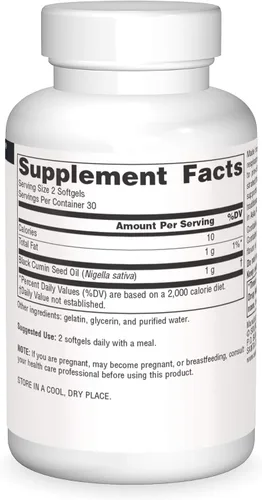 Miniatura 3 de Source Naturals Aceite de semilla negra para apoyo respiratorio* - 60 cápsulas blandas