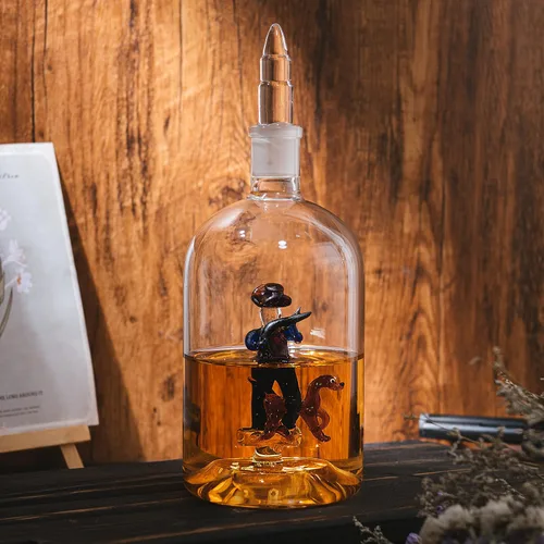 Miniatura 6 de Decantador de vino y whisky, regalos de caza para hombres, hombre con perro, decantador de 25.4 fl oz, bourbon whisky, único para él, juego