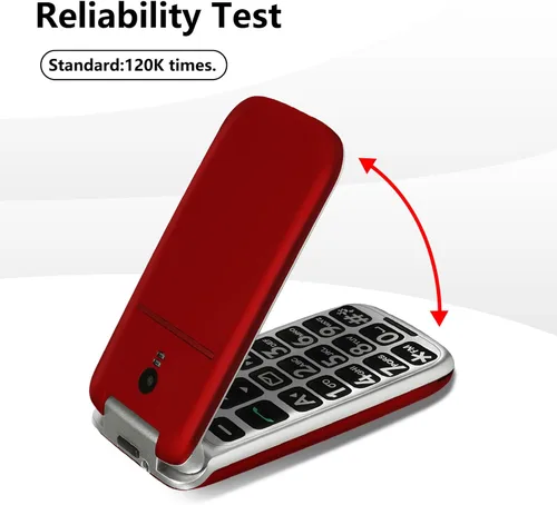 Miniatura 8 de artfone G3 Pro Rojo - Teléfono Flip 4G LTE para Personas Mayores Teléfono Flip Desbloqueado con Botón SOS Altavoz Fuerte Cámara Reloj