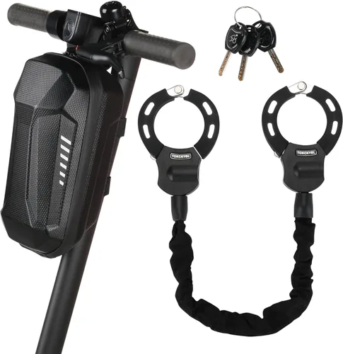 Miniatura 9 de Candado Pesado para Patinete - Candado de Cadena Antirrobo de 8mm con 3 Llaves, Candado de Seguridad Resistente a la Intemperie de 94cm
