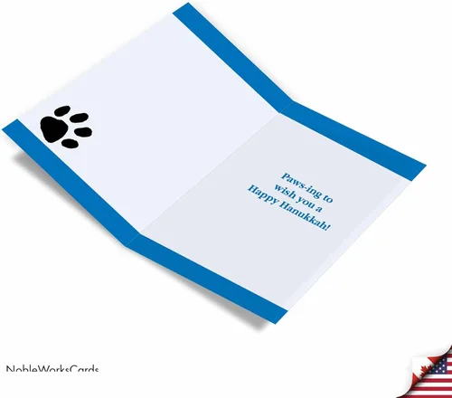 Miniatura 2 de NobleWorks - Perros de Hanukkah - 12 divertidas tarjetas de Janucá en caja - Juego a granel tarjetas navideñas judías, B2547HKG