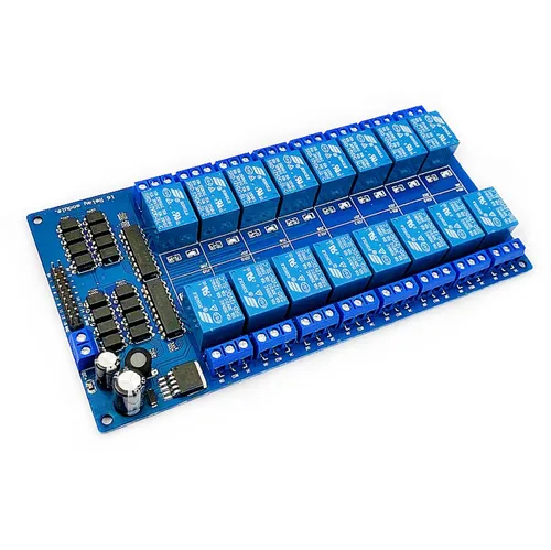 Miniatura 8 de DEVMO Módulo de placa de interfaz de relé de 12 V y 16 canales Optoacoplador LED LM2576 Power Compatible con Ar-duino DIY Kit PiC ARM AVR