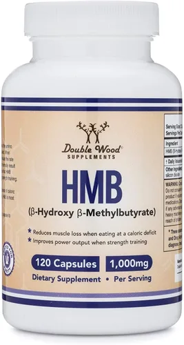 Miniatura 6 de Double Wood Supplements Suplemento HMB, probado por terceros, sin OMG, sin gluten, 120 cápsulas, 1000 mg por porción, 500 mg por cápsula