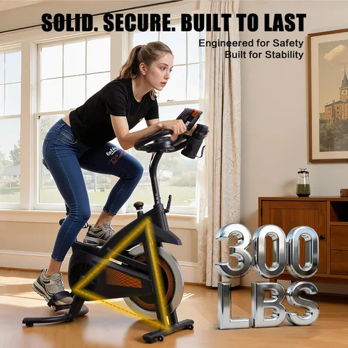 Miniatura 4 de Exercise Bike Stationary Bike Indoor Cycling Bicycle for Home Gym Spinning Bike 300 lbs Weight Capacity Adjustable Seat/Handlebar for Office Cardio